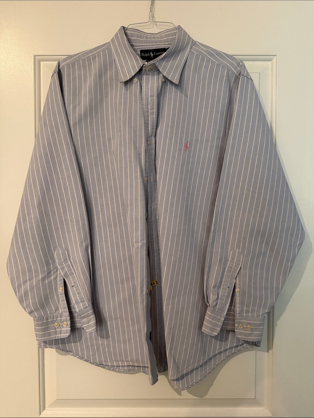 Ralph Lauren Blue and White Pinstripe Button-Down Shirt